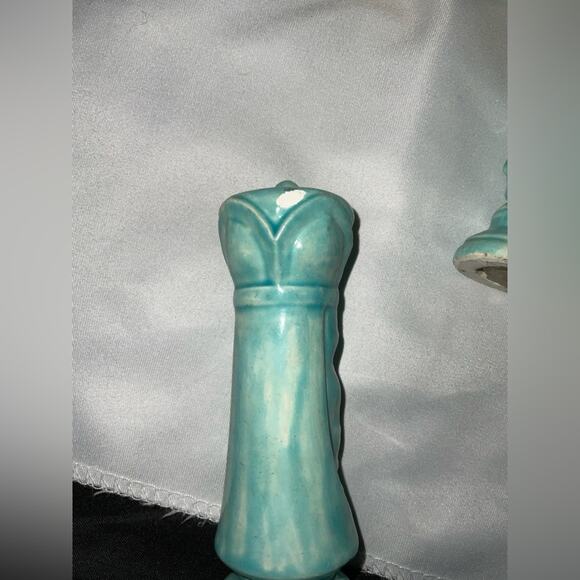 VTG DUNCAN MEDIEVAL CHESS SET GLAZED TURQUOISE WHITE CERAMIC COMPLETE 32 PIECES - Picture 2 of 16